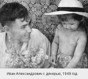 Иван Александрович с дочерью, 1949 год